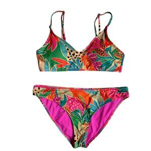 Hurley Floral Tropical Print Bikini Set (Large)